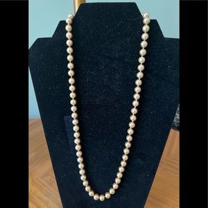 Gold tone faux pearls 24 inches